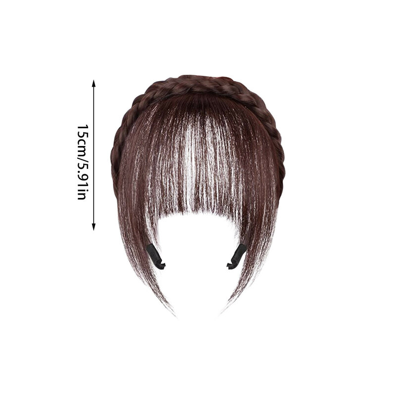 Fake franja extensão de cabelo para mulheres peruca franja cabeça headband, meninas clipes acessórios de extensão de cabelo