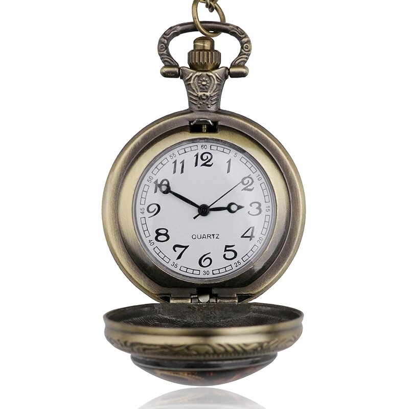 Reloj de bolsillo de cuarzo para ocio para mujer, colgante clásico con cadena, relojes Fob, tema de Alice Vintage, HB245