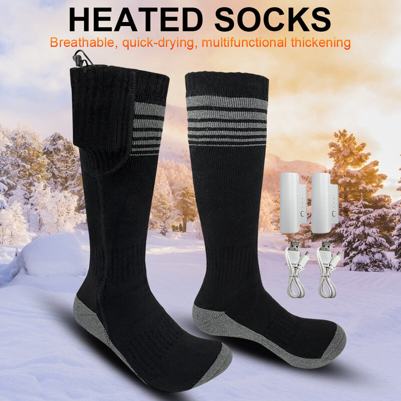 Термоизолированные носки унисекс, дышащие перезаряжаемые носки с подогревом, мягкие моющиеся носки для кемпинга, рыбалки, велоспорта