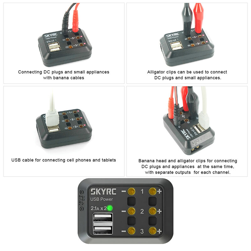 SKYRC DC 전원 디스트리뷰터 SK-600114 멀티 포트 디스트리뷰터 XT60 플러그, DC 수 플러그, 바나나 커넥터용 RC 레이싱 경험