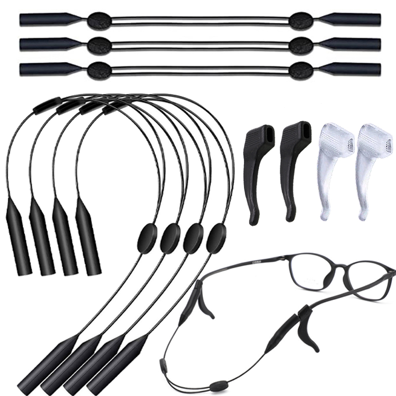 Retenedor de gafas ajustable, accesorio de ajuste Universal para gafas de sol deportivas, Correa Unisex, cadenas de gafas de seguridad, cadena antideslizante de silicona