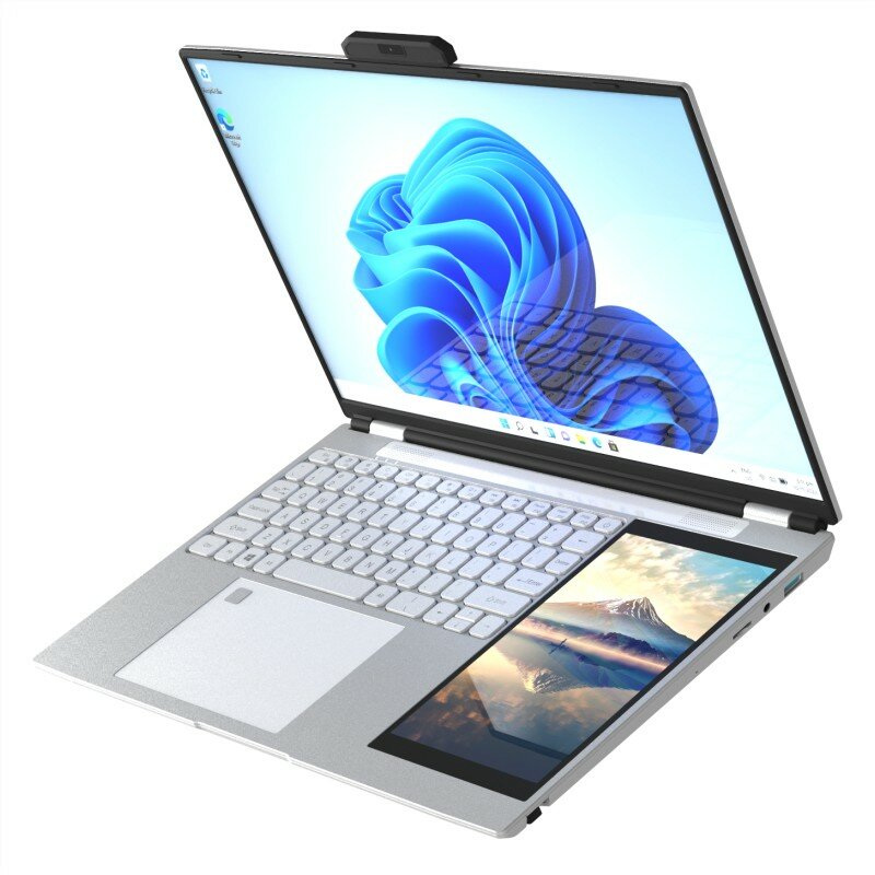 Ноутбук с двумя экранами 15,6 дюйма, 2K IPS + 7-дюймовый сенсорный экран, процессор Intel N95, игровой ноутбук DDR4 32 ГБ, стандартный SSD-ноутбук, компьютер