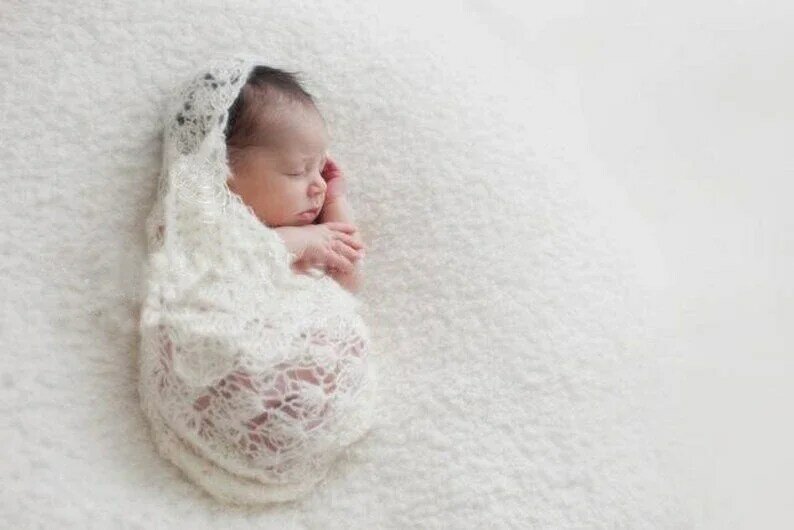 Mohair acessório para fotografia de bebê, cobertor para envoltório de bebê recém-nascido, adereços para fotos