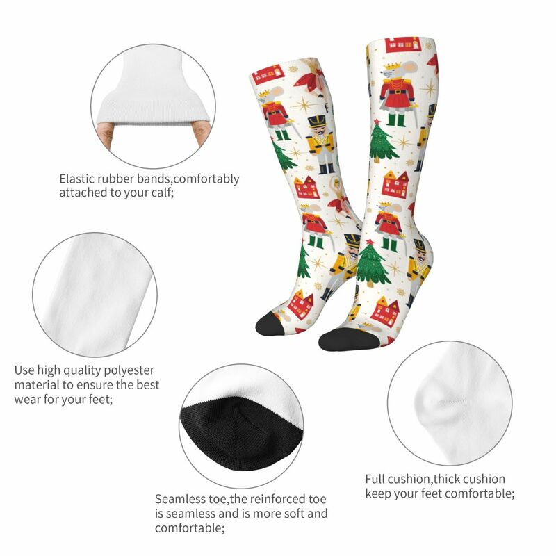 Носки унисекс с надписью "Merry Christmas", "Балерина", "мышь", "Король", для зимы, новогодний, Рождественский подарок Аксессуары футбольные носки