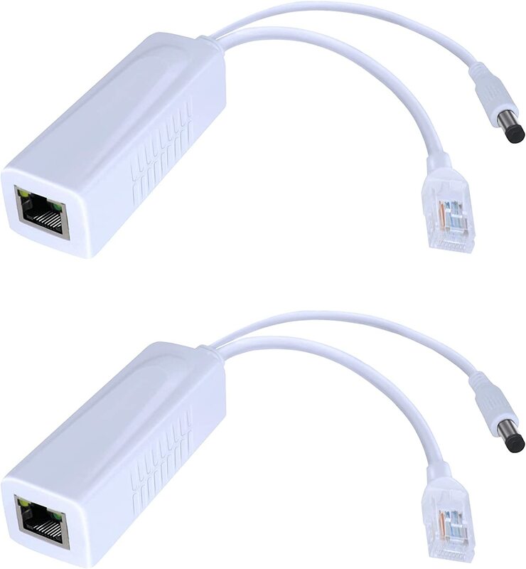 Adaptador divisor Gigabit PoE, salida de 12V 2A, 1000Mbps, IEEE 802.3AF/at, adecuado para cámaras IP, AP WiFi, Teléfonos IP
