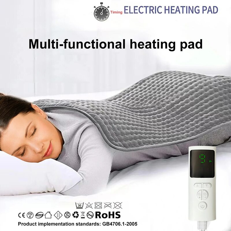 Almohadilla calefactora eléctrica multifuncional para el dolor de espalda, almohadilla calentada en caliente para el dolor muscular, alivia el aumento rápido de la temperatura