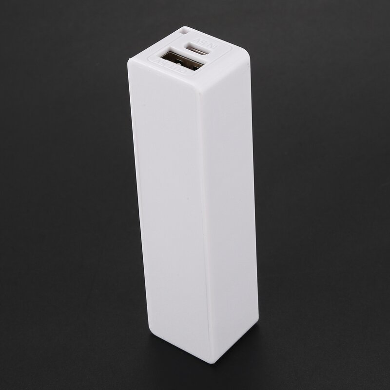 Caricabatteria portatile esterno Power Bank 18650 con portachiavi (senza batteria) (bianco)