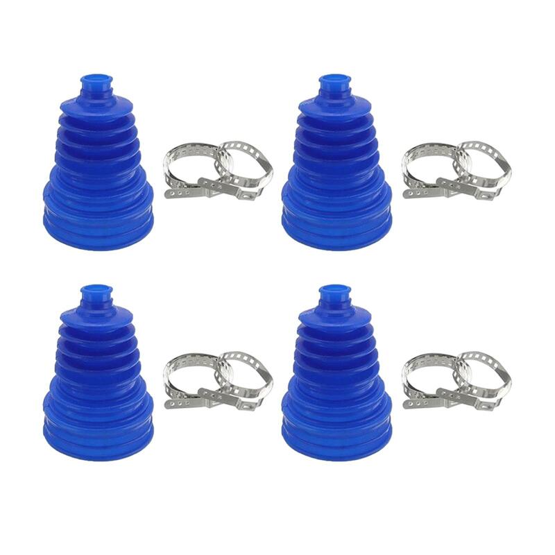 4Pcs CV Joint Boot Set with 4 Clamps Wear Resistant Easy Installation Automotive Accessories High Performance Replace Parts