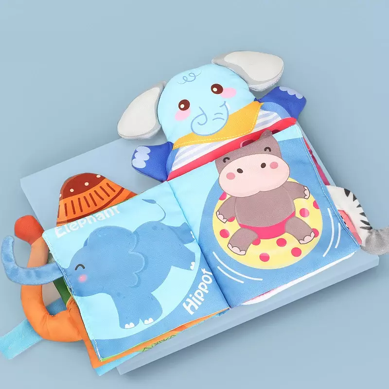 Marionnette à main en tissu pour le nettoyage du nouveau-né, livre de gril pour enfants, apprentissage précoce, développement, lecture, puzzle, jouets