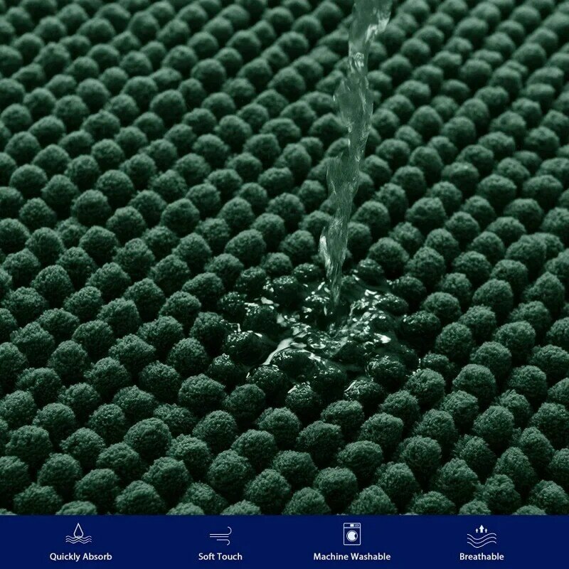 Subrtex Chenille Bad teppiche weiche rutsch feste super wasser absorbierende Dusch matten, 24 "x 60", Celadon