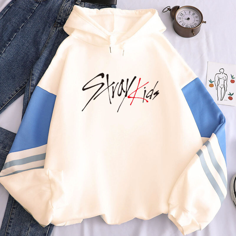 Sweats à capuche College PVD Stray Kids, Kpop Stray Kids, Floral Letter Print Pullover Clothes, Spring Thin Jacket, Y2K