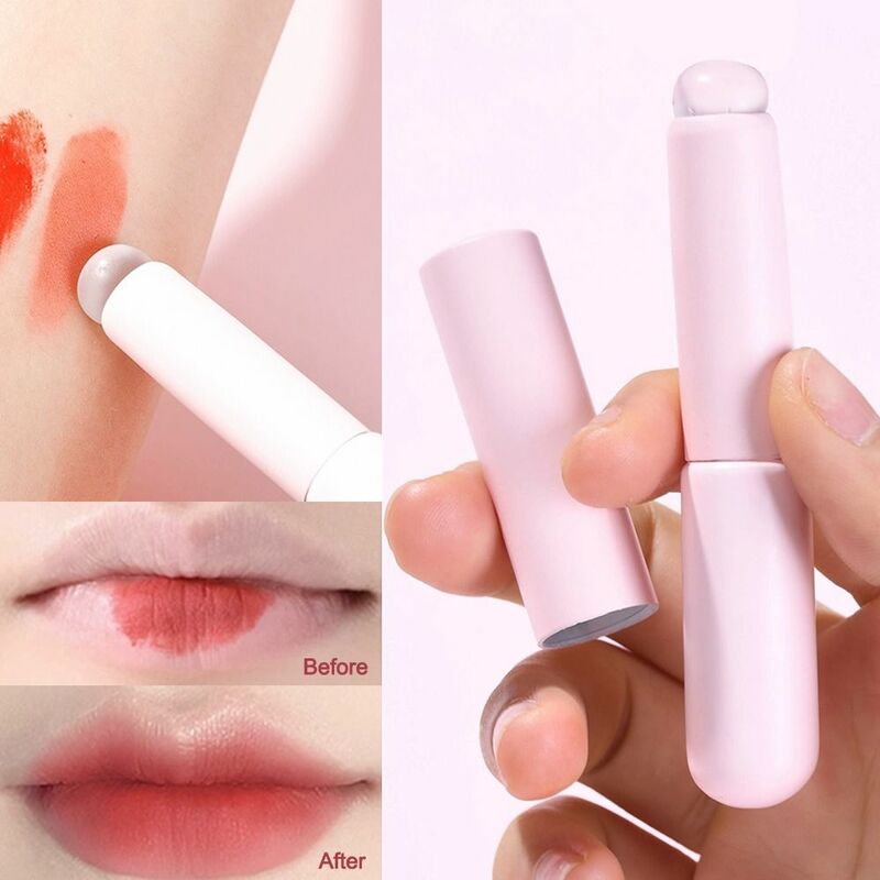 여성용 다기능 실리콘 립 브러쉬, 라운드 헤드 탄성 립스틱 브러쉬 어플리케이터, 재사용 가능한 메이크업 도구