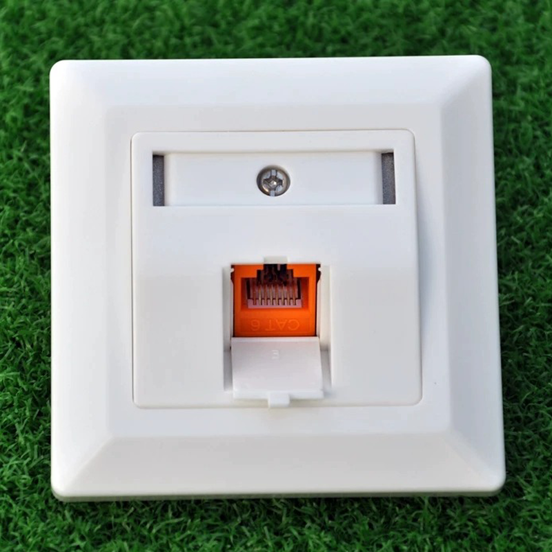 80x80mm Single Port 1Port Faceplate Wall Plate With Metal Keystone Frame For RJ45 Shielded Modules Jacks