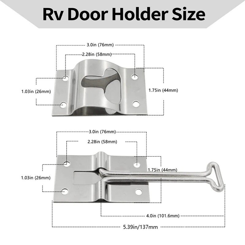 2Pcs RV Door Holder Entry Door Cargo Trailer For RV Trailer Camper Exterior Door Hold Hook