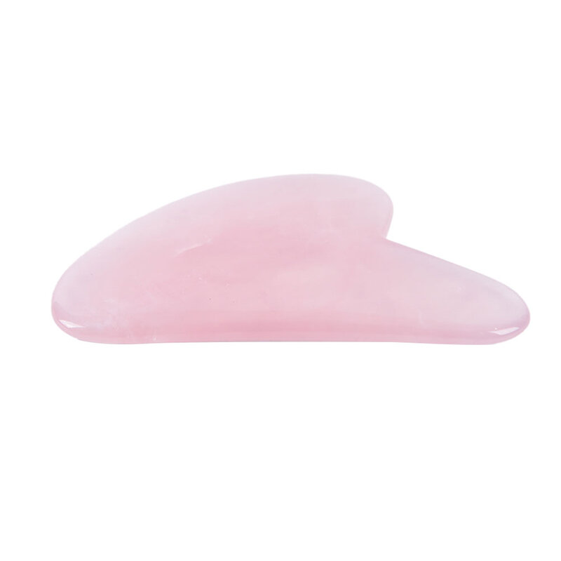 1 pçs rosa de quartzo jade natural face jade guasha placa pedra natural raspador ferramentas para rosto pescoço volta terapia pressão do corpo