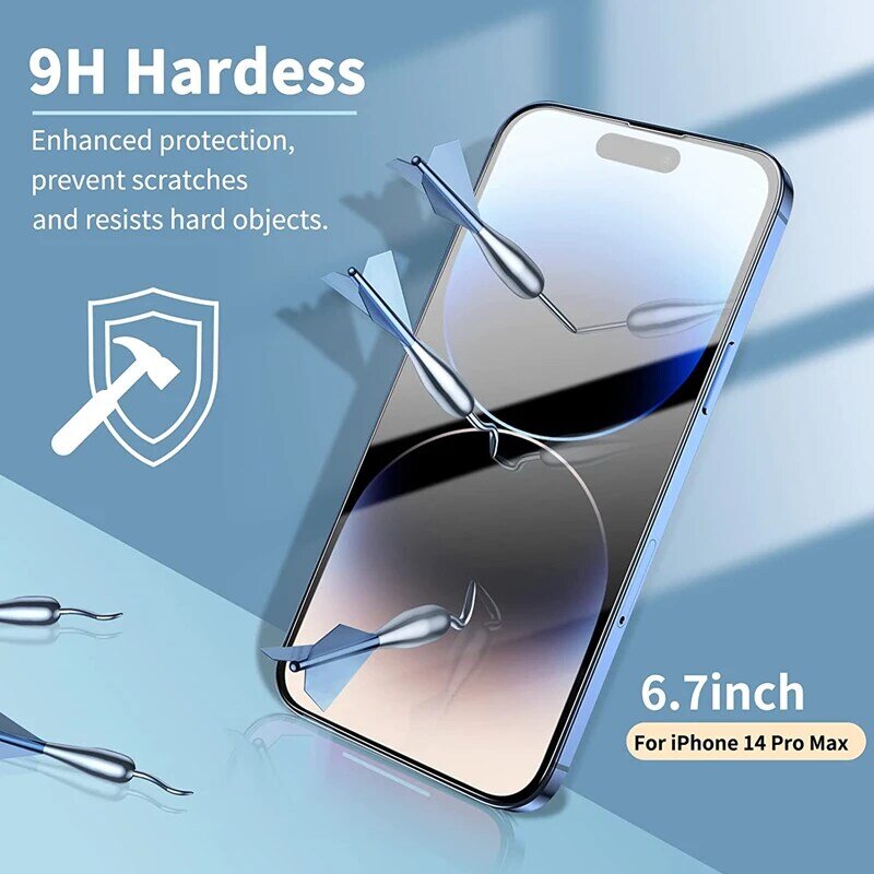 5Pcs Tempered Glass for IPhone 14 13 12 11 Pro Max Screen Protector for IPhone 12Mini 13Mini 7 8 14 Plus SE X XS XR 14Pro Glass