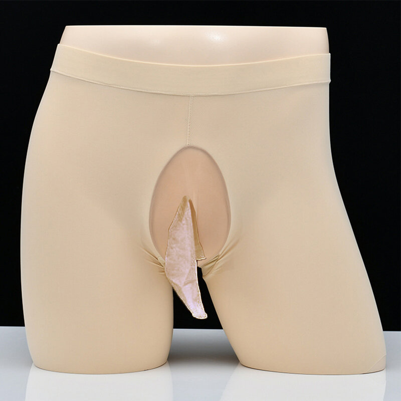 กางเกงในบ็อกเซอร์สำหรับผู้ชายเซ็กซี่กางเกงใน bulge POUCH ผ้าไอซ์ซิลค์กางเกงในขาสั้นกางเกงในระบายอากาศได้สวมใส่สบายน้ำหนักเบา