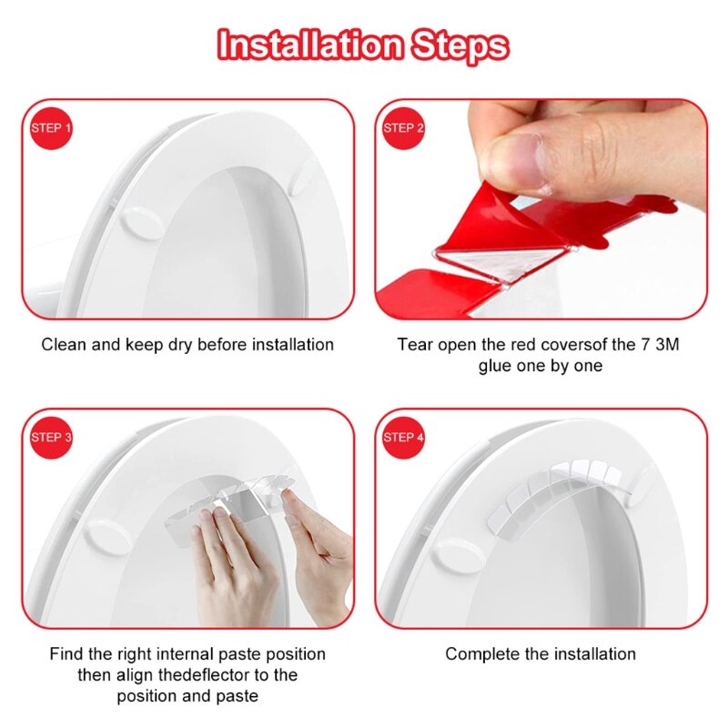 4 Pcs Toilet Spatter Guard, Urine Deflector For Toilet for