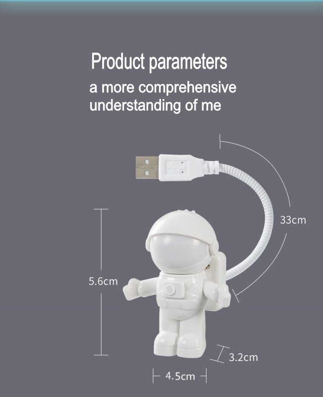Lumières LED USB pour astronautes, veilleuse créative pour livre, cadeau pour ordinateur