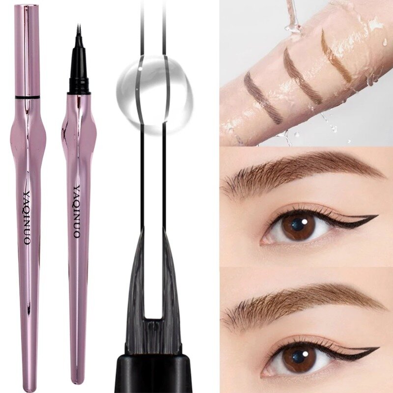 EyebloggTattoo-Crayon à sourcils longue durée, facile à saisir, waterproof, mince, liquide, ver à soie, maquillage coréen, 2 points