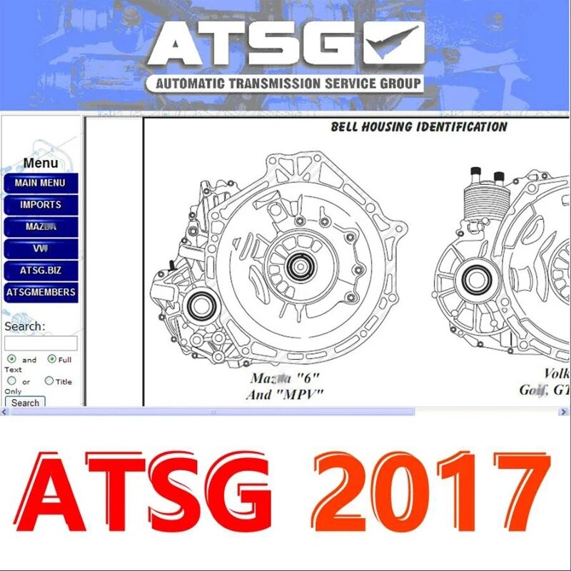 ATSG 2017 perangkat lunak pemeliharaan otomotif deteksi kesalahan Manual informasi pemeliharaan Grup layanan transmisi otomatis