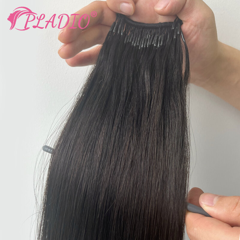 Extensões de cabelo brasileiro reto, Twins I-Tip Thread, Natural Fusion, Remy cabelo humano, queratina, 12-26in, 0,8g por PC