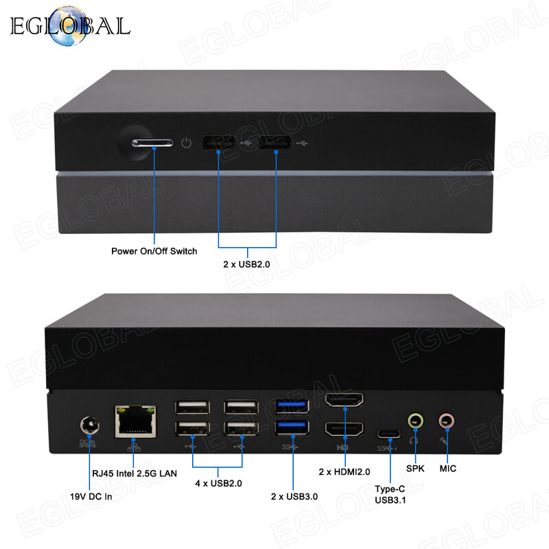 Eglobal คอมพิวเตอร์ขนาดเล็กเกมเมอร์ Intel Core I9 12900H i7 GTX คอมพิวเตอร์ตั้งโต๊ะ1060 32G RAM 512G SSD 14เกมเดสก์ท็อป MiniPc Windows 11