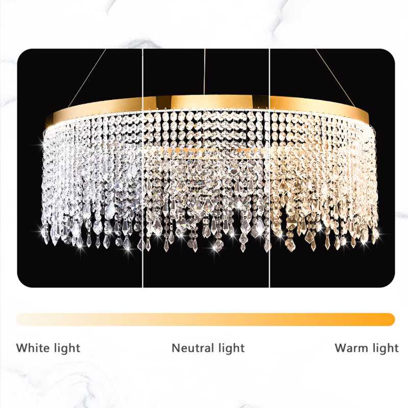 Lámpara colgante de cristal nórdico para sala de estar, accesorio de luz LED dorado para decoración del hogar, sala de estar y comedor