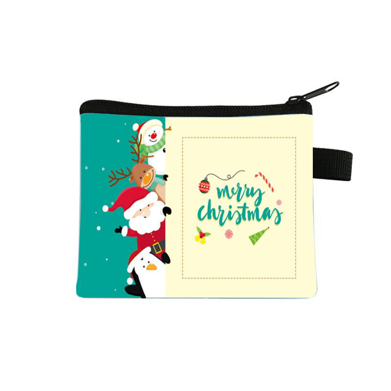 Frohe Weihnachten Brieftasche Student Jungen Und Mädchen Kurze Brieftasche Karte Tasche Tasche Portemonnaie Niedliche Geldbörse Kleine Tasche münze bolsa