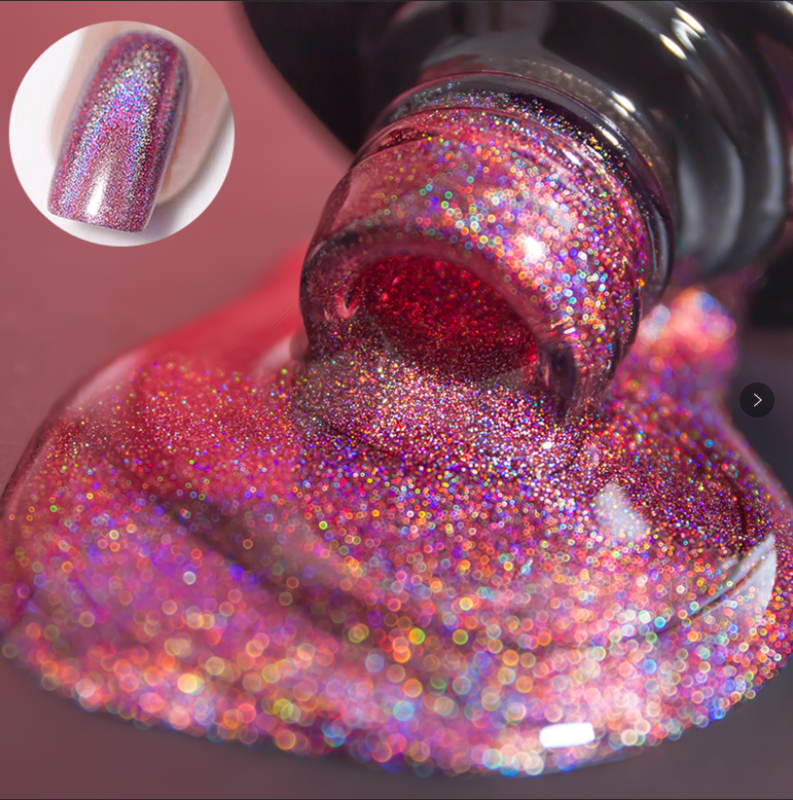 BOZLIN Holographic เล็บฤดูร้อนสี Shimmer เลเซอร์เจล Silver Glitter Soak Off UV/LED หลากสีเล็บ art