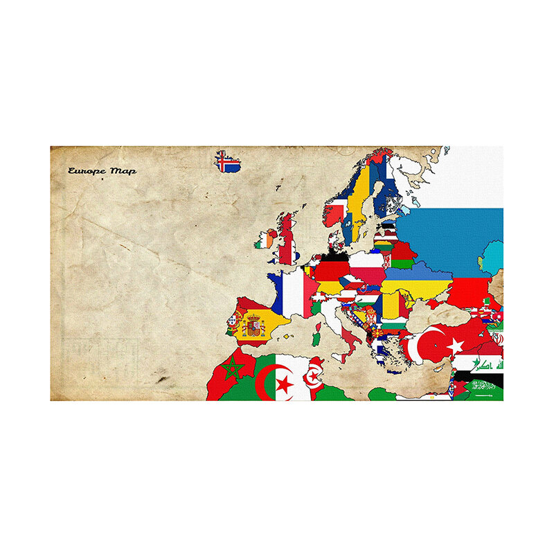150x100cm The Europe Map Non-woven Poster Wall Art Print Unframed Pictures Classroom School Supplies Living Room Home Decoration