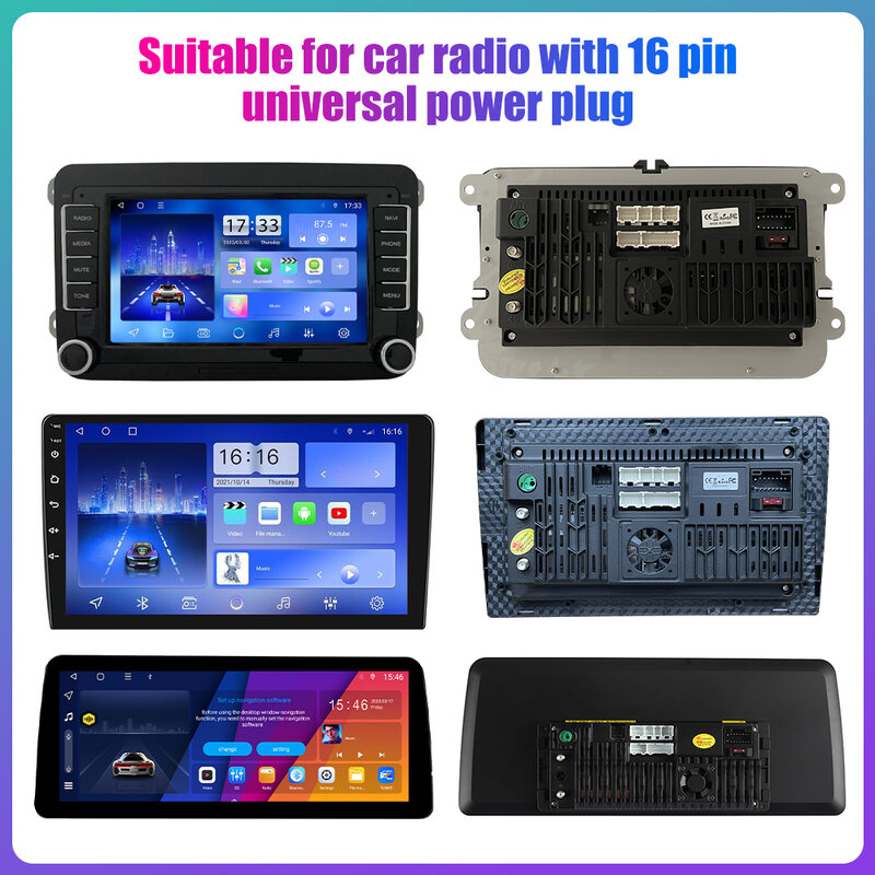 Rádio Android Acessórios Do Carro, Fio De Saída RCA, 20 Pin, Aux-in Subwoofer, Microfone, Adaptador De Ventilador, Cabo Universal