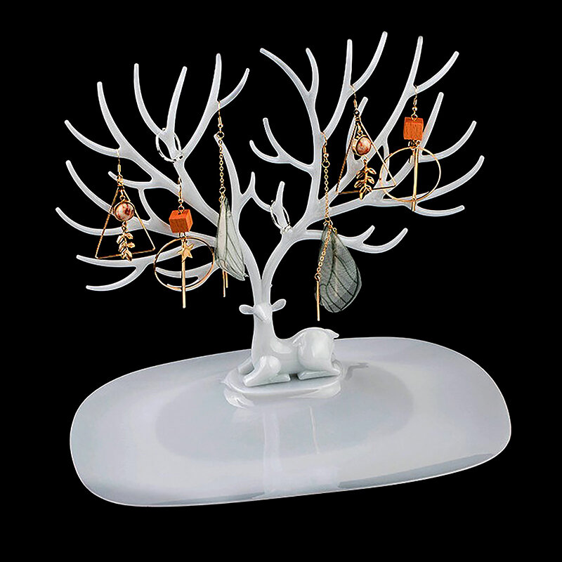 Little Deer Tree Jewelry Display Stand Bandeja, brincos, colar, anel, pingente, pulseira, prateleiras de armazenamento, organizador, titular