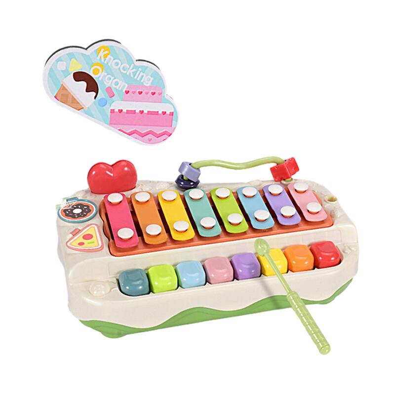 Mainan musikal warna-warni, mainan belajar pendidikan delapan warna Keyboard Piano prasekolah untuk anak laki-laki dan perempuan 3 + hadiah