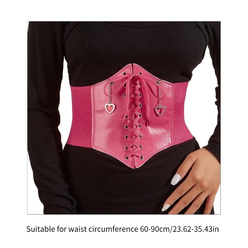 Ceinture taille extensible pour femmes, Corset rose polyvalent, corde élastique universelle, Corset décoratif avec pendentif