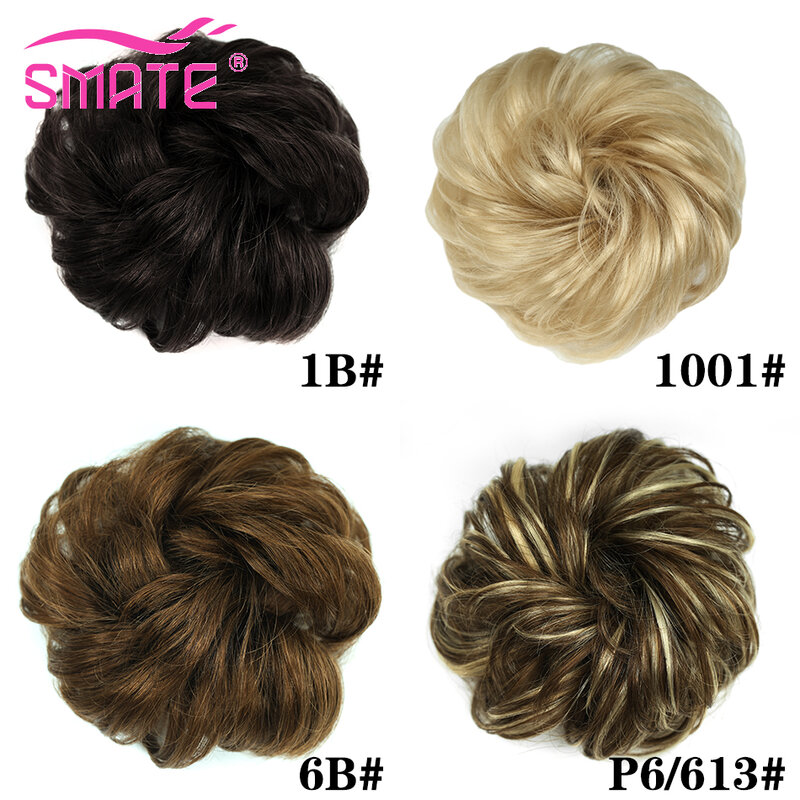 SMATE-Europeu ondulado cabelo Bun peruca, um Updo, bagunçado Donut, Chignon, máquina, Remy, máquina, Updo, Updo, 100% cabelo humano