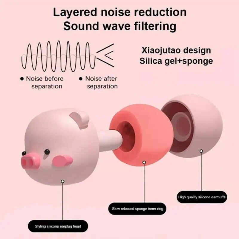 2023 Cartoon Sponge Earplugs Anti-Noise Sleep Super Sound Insulation Learning Special Dormitory Noise Reduction Sound Insulation