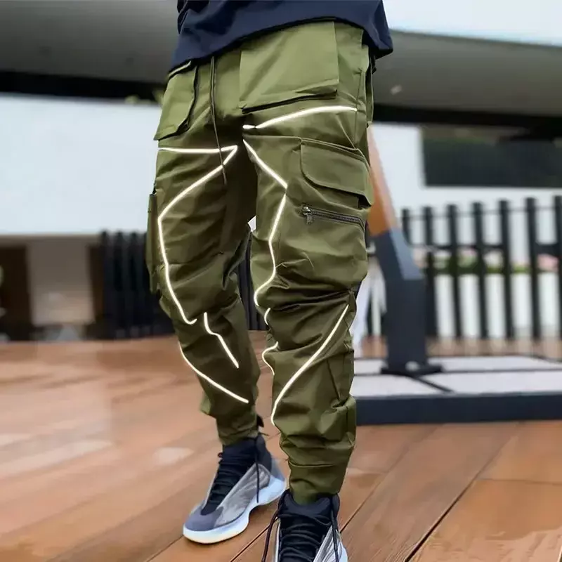 Pantaloni Cargo per uomo pantaloni da strada Hip Hop uomo impiombato bianco estetico sciolto cotone Harajuku lungo Spandex stile coreano nuovo In