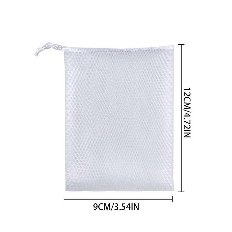 Soap Saver Bag Double-Layer Mesh Saver Drawstring Bag Soap Foaming Net Exfoliating Bag Face Wash Milk Foaming Net For Skin Care
