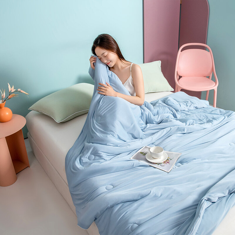 Летнее одеяло YanYangTian из ледяного шелка, покрывало на кровать, воздухопроницаемое одеяло, роскошное постельное белье большого размера