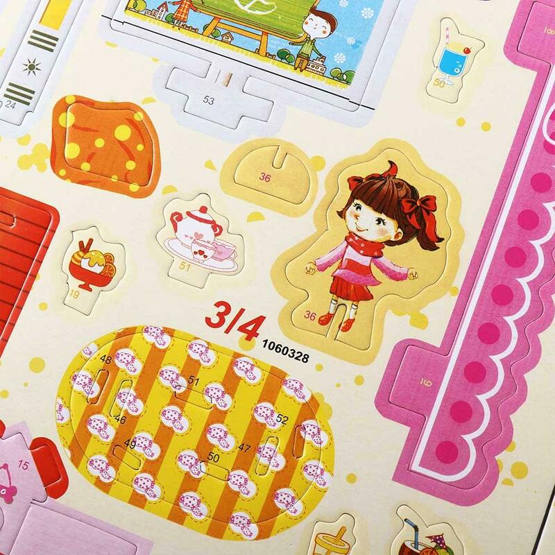Kuchnia 3d Puzzle domek dla lalek DIY sypialnia salon udawać papierowy domek dla lalek łazienka kartonowe przedszkole