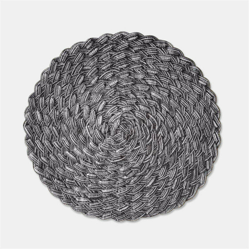 15" Nordic Triple Braid Weaving Cotton Yarn Meal Mats Home Hotels Insulation Tableware Mat Dining Table Decoration Accessories