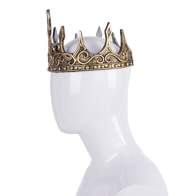Corona de rey para hombres, disfraz de Halloween, Fiesta Medieval, tocado de bruja Vintage