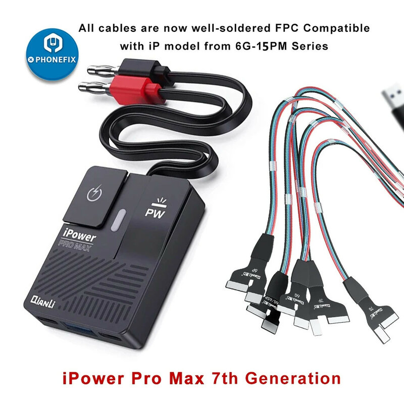 QianLi IPower Pro Max Kiểm Tra Cáp Điều Khiển Công Suất Kiểm Tra Dây Thợ Cơ Khí Điện Pro Max 1 Nút Bấm Khởi Động Dây Dành Cho iPhone 6 - 13Pro Max