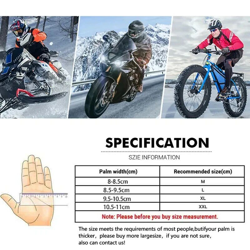 New Palm-wide Riding Motorcycle Gloves Outdoor Riding Off-road Windproof Motorbike Gloves Motorbike Cold Winter Warm Gloves