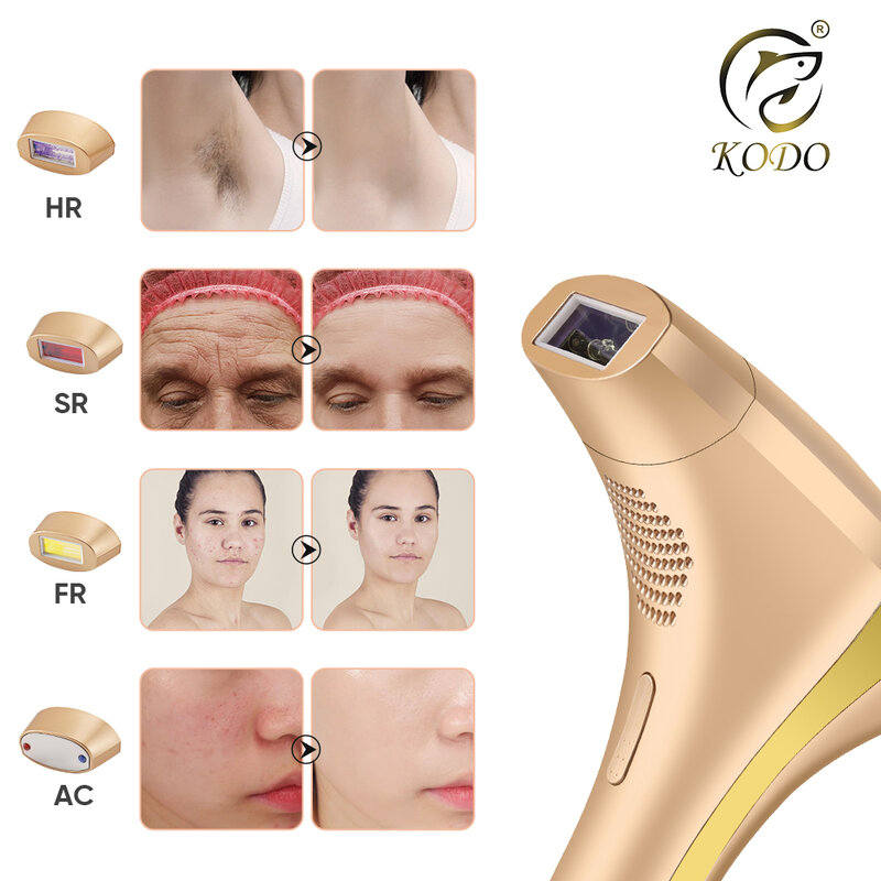 KODO-depiladora a laser depiladora, fotodepiladora indolor IPL permanente, personalização high-end, rosto e corpo de gelo, 4 em 1, 2024