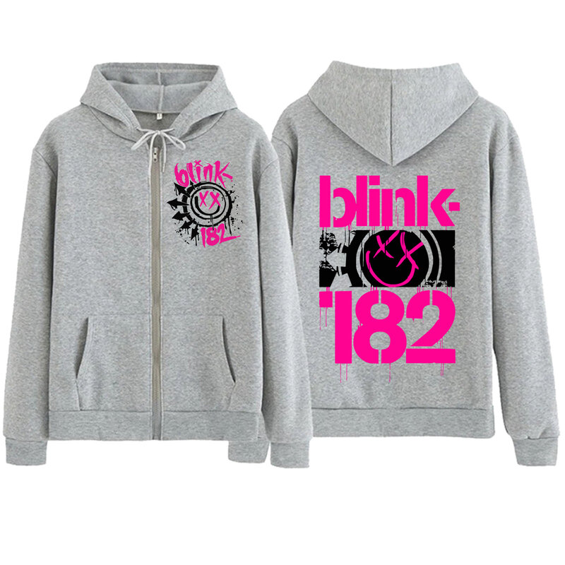 Blink 182 The World Tour  Zipper Hoodie  Harajuku Pullover Tops Sweatshirt Streetwear