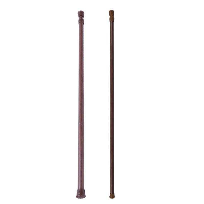 Extensível telescópico Cortina Rail Pole Rods, Net Voile Tensão, Mola Carregada, Cor de madeira, 55-90cm, 70-120cm, 2 Pcs