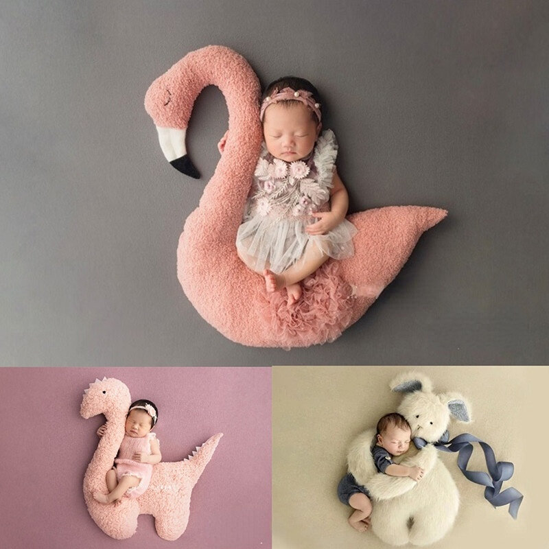 Newborn Baby Photography Props  Animal Bunny Flamingo Doll Posing Pillow Photo Cushion Photography Mat