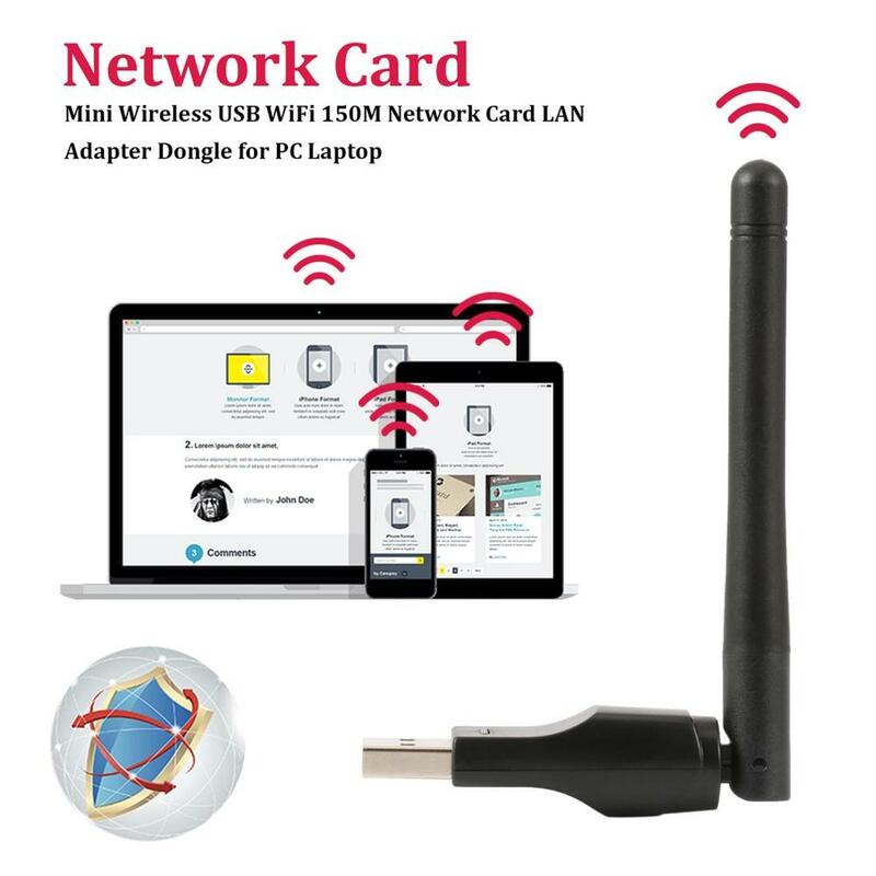 Przejściówka USB z WIFI RT7601 150Mbps USB 2.0 WiFi bezprzewodowy karta sieciowa 802.11 B/G/N Adapter LAN z obracalną anteną Dropshipping